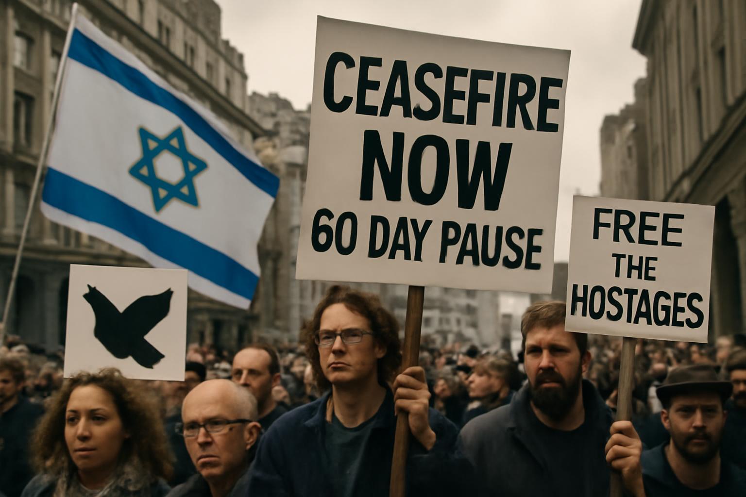 Israel grapples with protests as ceasefire talks propose a 60-day pause with ten hostages freed 🇮🇱🕊️🪧