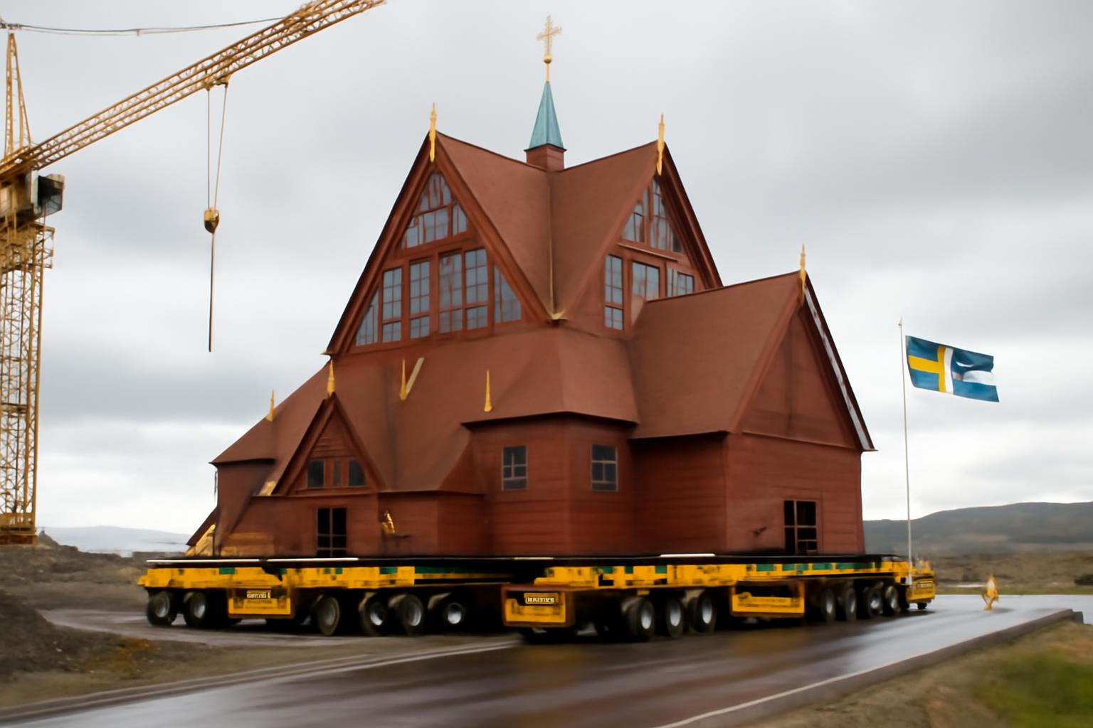 Kiruna Relocates a 670-Ton Wooden Church 5 km on Remote-Controlled Platforms in a €45 Million Move Above a Subsiding Mine 🏗️🪵🇸🇪