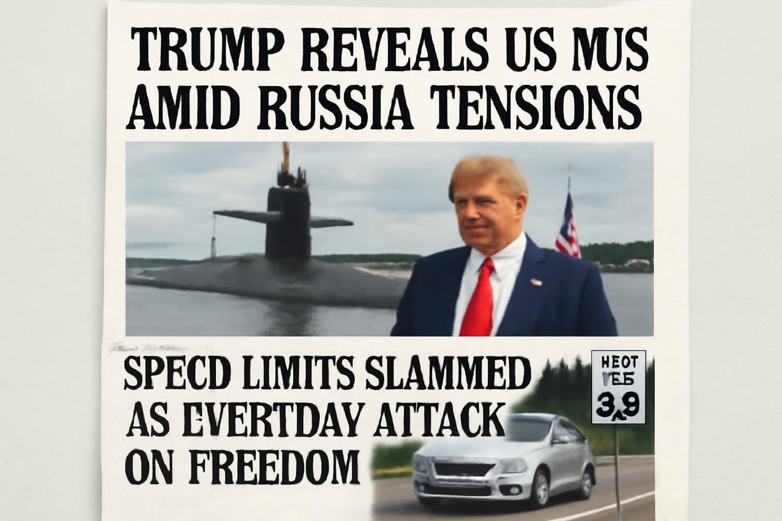 Trump Reveals US Nuclear Subs Amid Russia Tensions ⚡️, Sparking Debate on Secrecy and Strength; Meanwhile, Speed Limits Slammed as Everyday Attack on Freedom 🚔🇺🇸