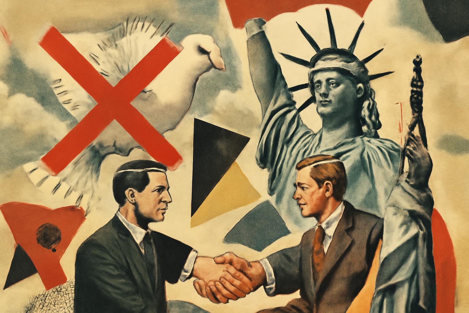 Libertarian critique: End coercive diplomacy; peace through voluntary exchange and protected rights 🕊️🤝🗽