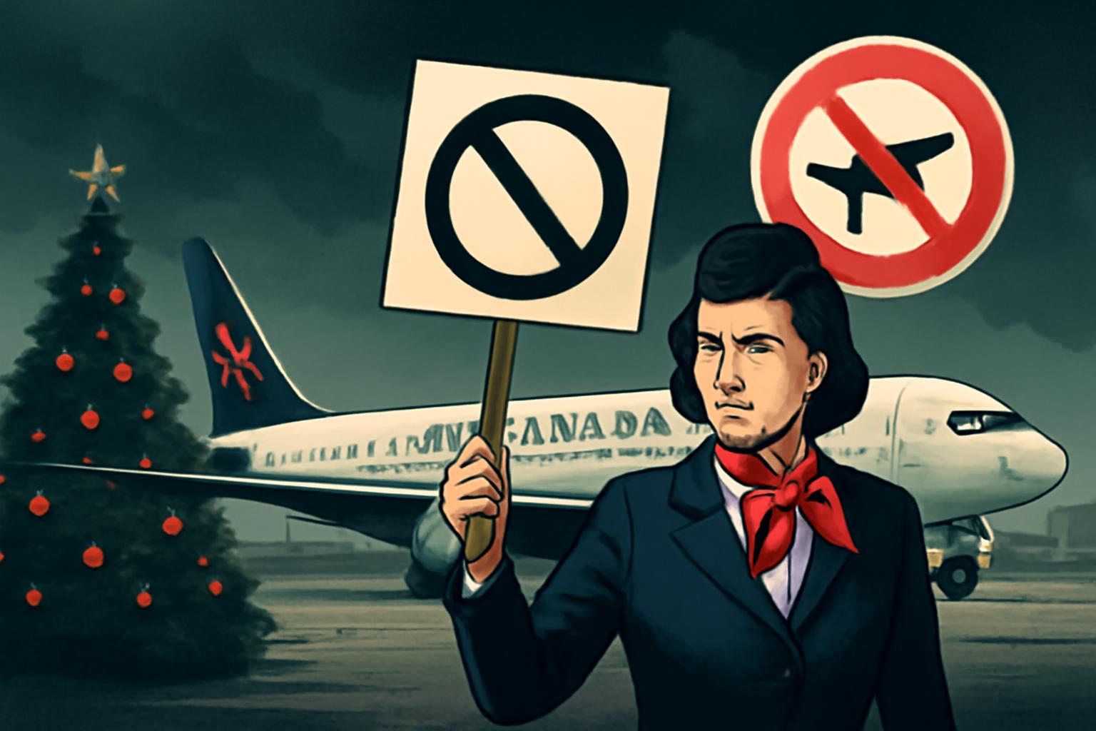 Air Canada Grounded as 10,000 Flight Attendants Strike for 72 Hours, Disrupting Holiday Travel 🎄✈️🛑