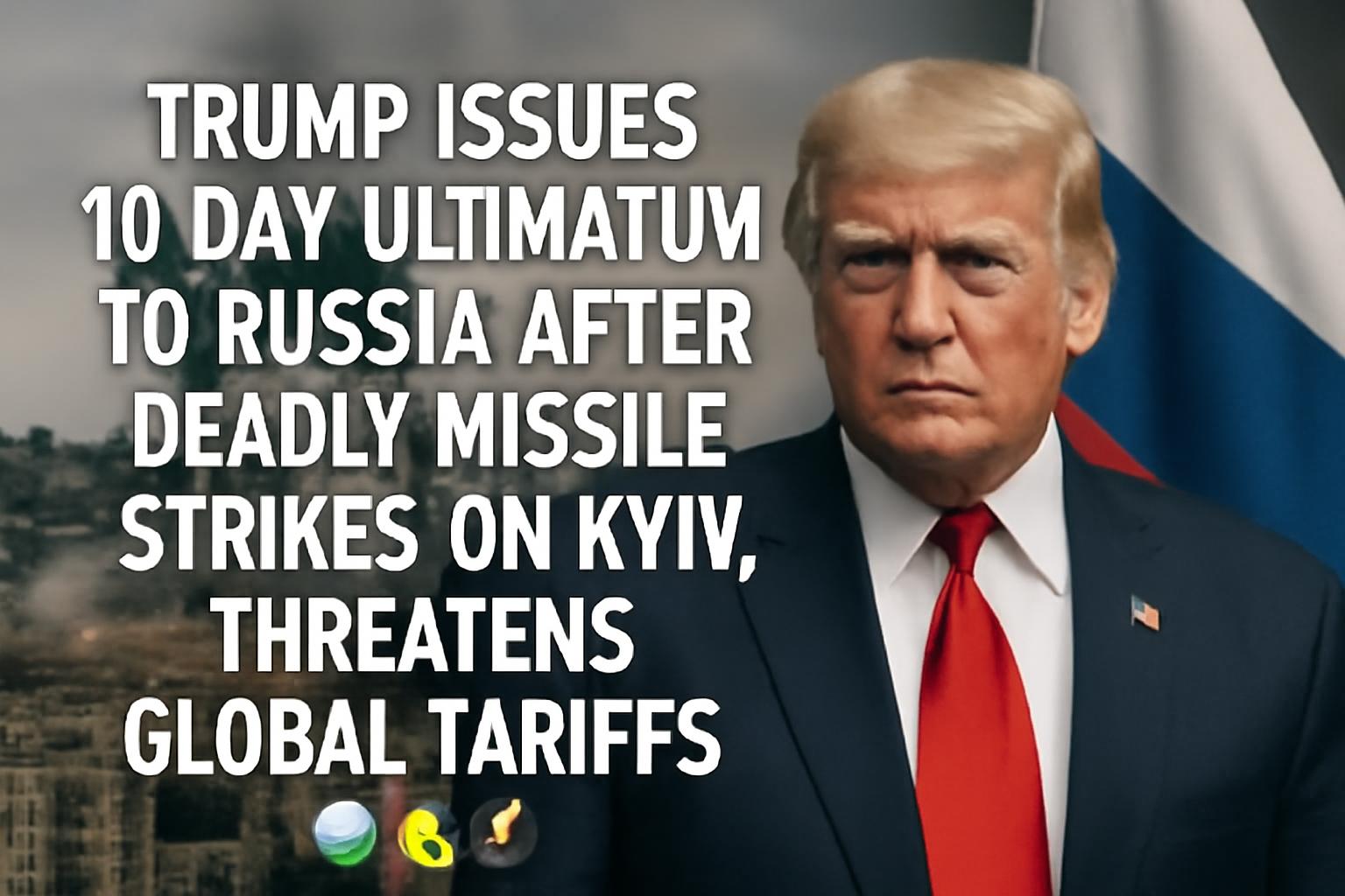 Trump Issues 10-Day Ultimatum to Russia After Deadly Missile Strikes on Kyiv, Threatens Global Tariffs 🌍⚠️💣