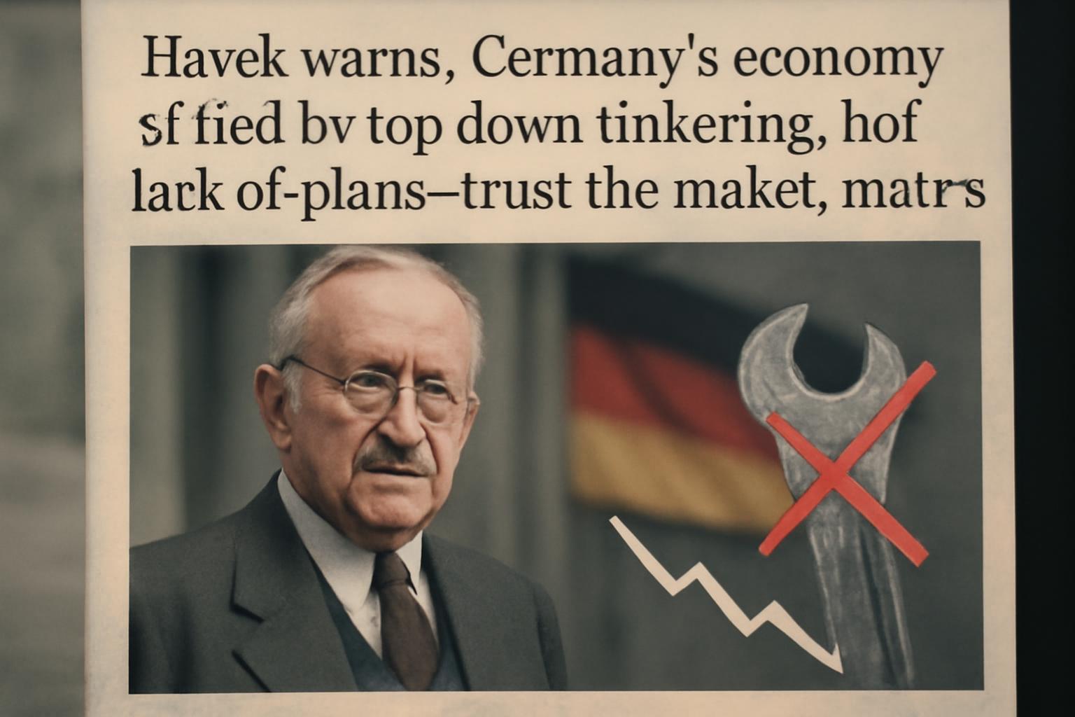 Hayek warns: Germany’s economy stifled by top-down tinkering, not lack of plans—trust the market, not ministers 🚫🛠️📉